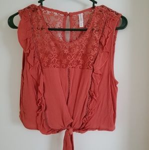 Lace Tie Crop Top